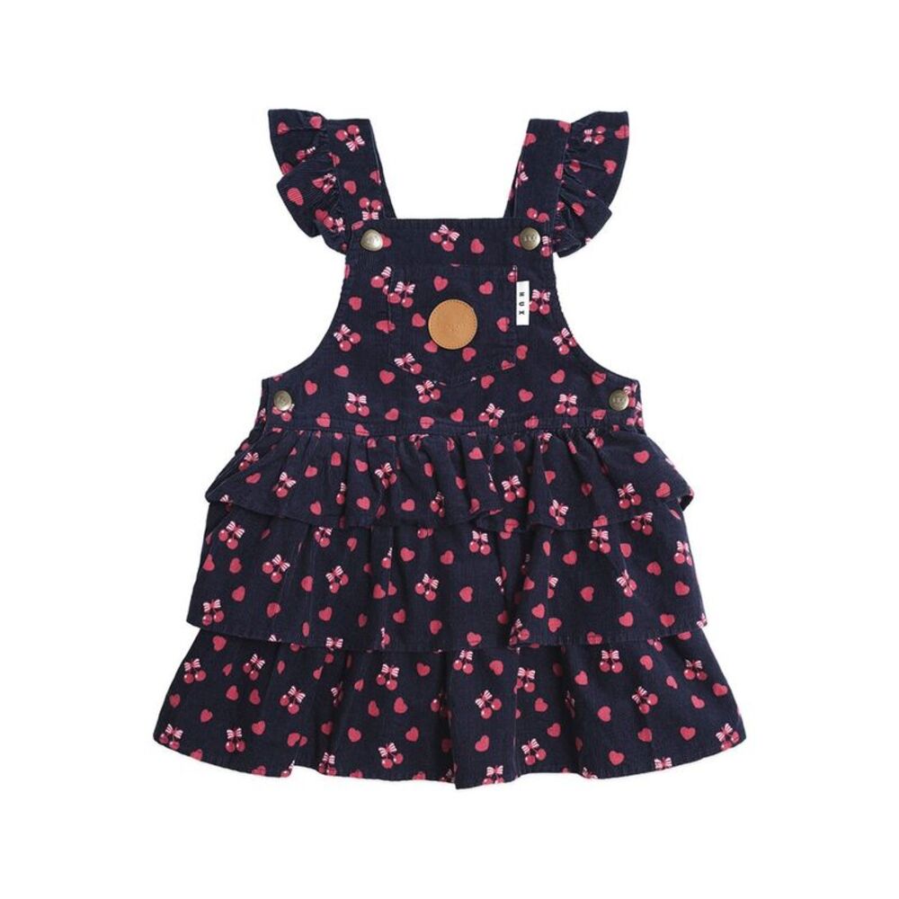 Huxbaby Girls Cherry Pie Pinafore Dress, Blue